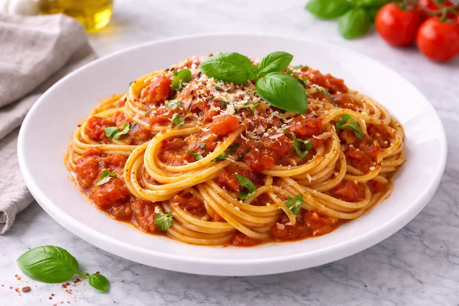 Pasta mit Tomatensauce für Filmcrew Catering in Berlin